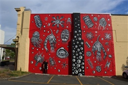 Red Plankton Wall - Timaru - 2018